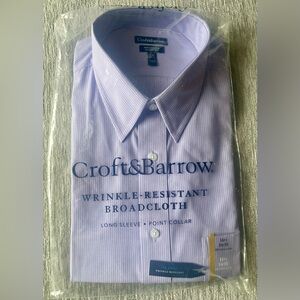 Croft & Barrow Men's 16.5 34/35 Lavender Striped Dress Shirt